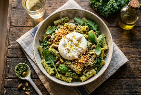 Pistachio and Kale Pesto Pasta